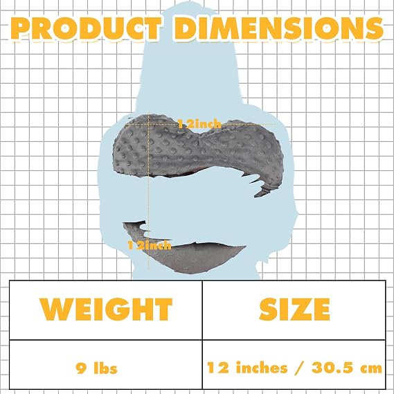 Briwooody Weighted Pillow Glass Bead Calming Body Pillows, Gray