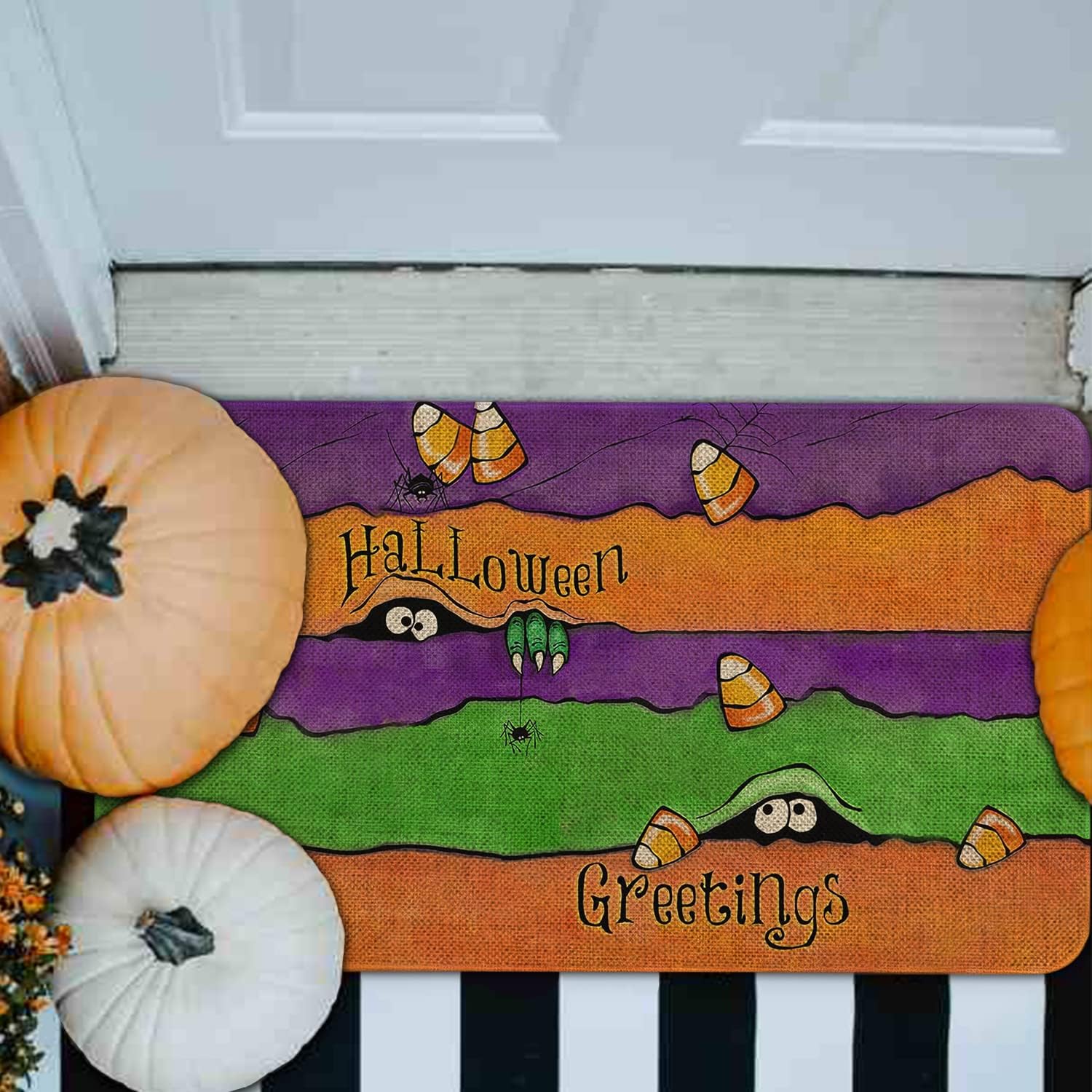 Roszwtit Halloween Door Mat 30 X 17 Inch Greetings Doormat Indoor Outdoor Entrance Floor Mat Non Slip Decor Rubber Welcome Mats