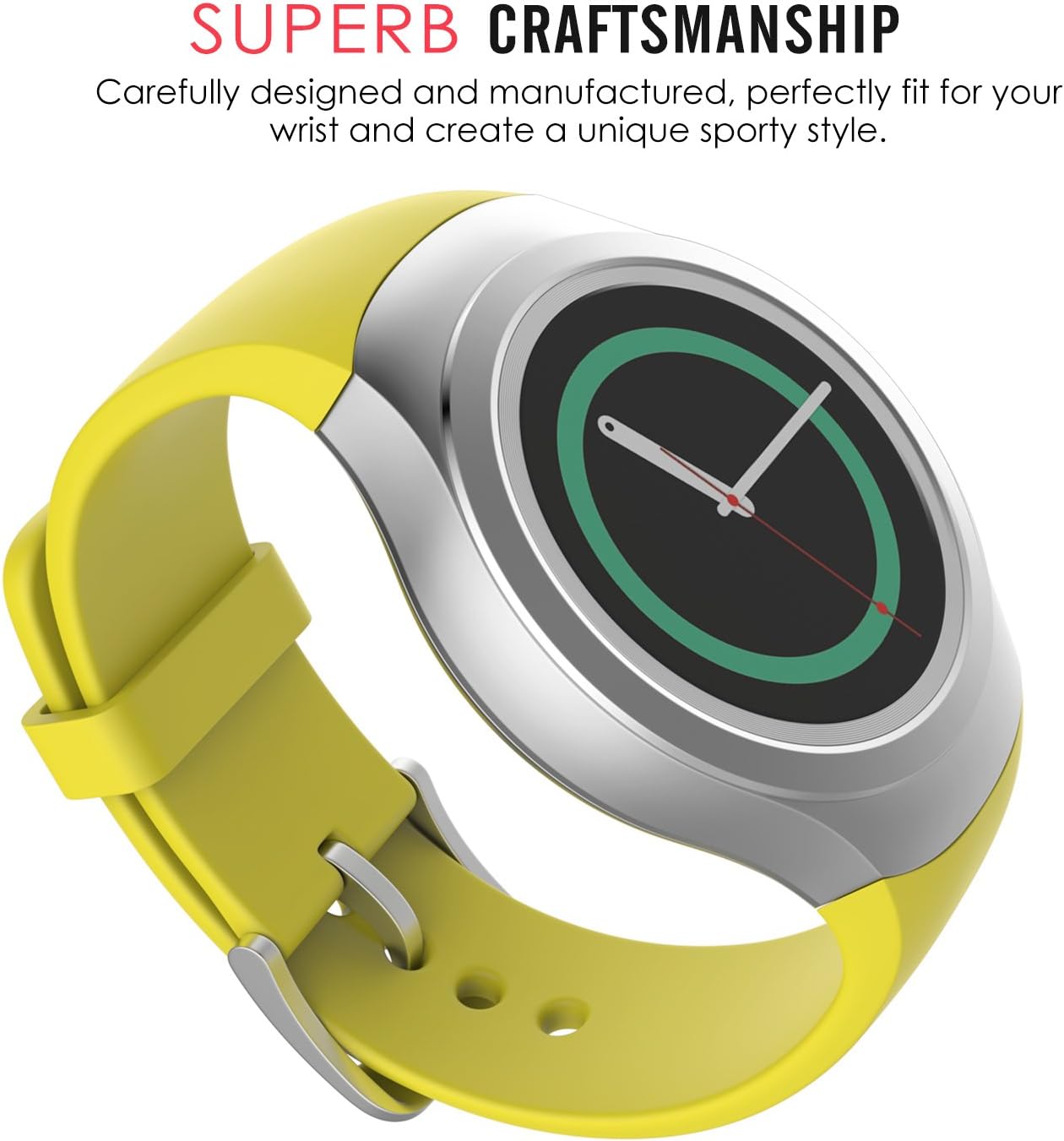 MoKo Watch Band Compatible with Gear S2, [6-PACK] Soft Silicone Replacement Sport Band Fit Samsung Gear S2 (S2 SM-R720/SM-R730 ONLY) Smart Watch - Multi Colors