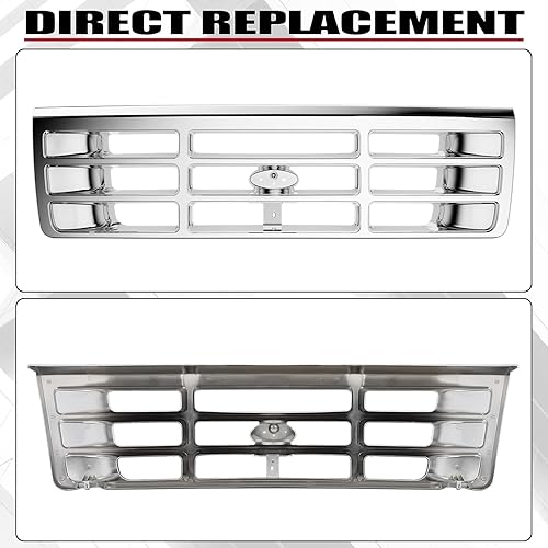 Miniatura 3 de HECASA Parrilla delantera compatible con Ford Bronco F-150 F-250 HD F-350 1992-1997 Reemplazo de rejilla de parachoques para FO1200173 F4TZ8200A