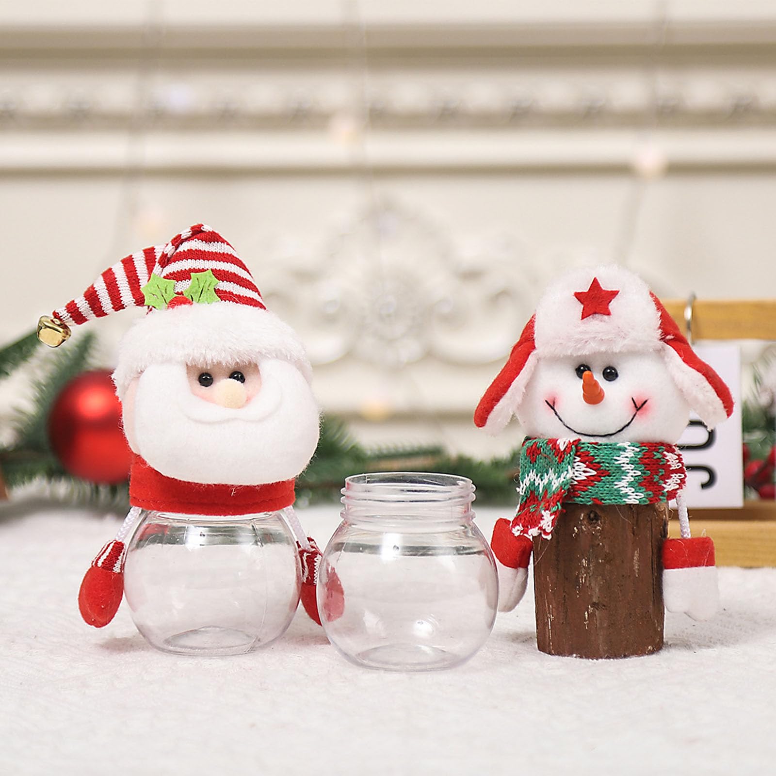 Amazon.co.jp: jojobasec 蓋付き透明容器 クリスマスクッキーボトル