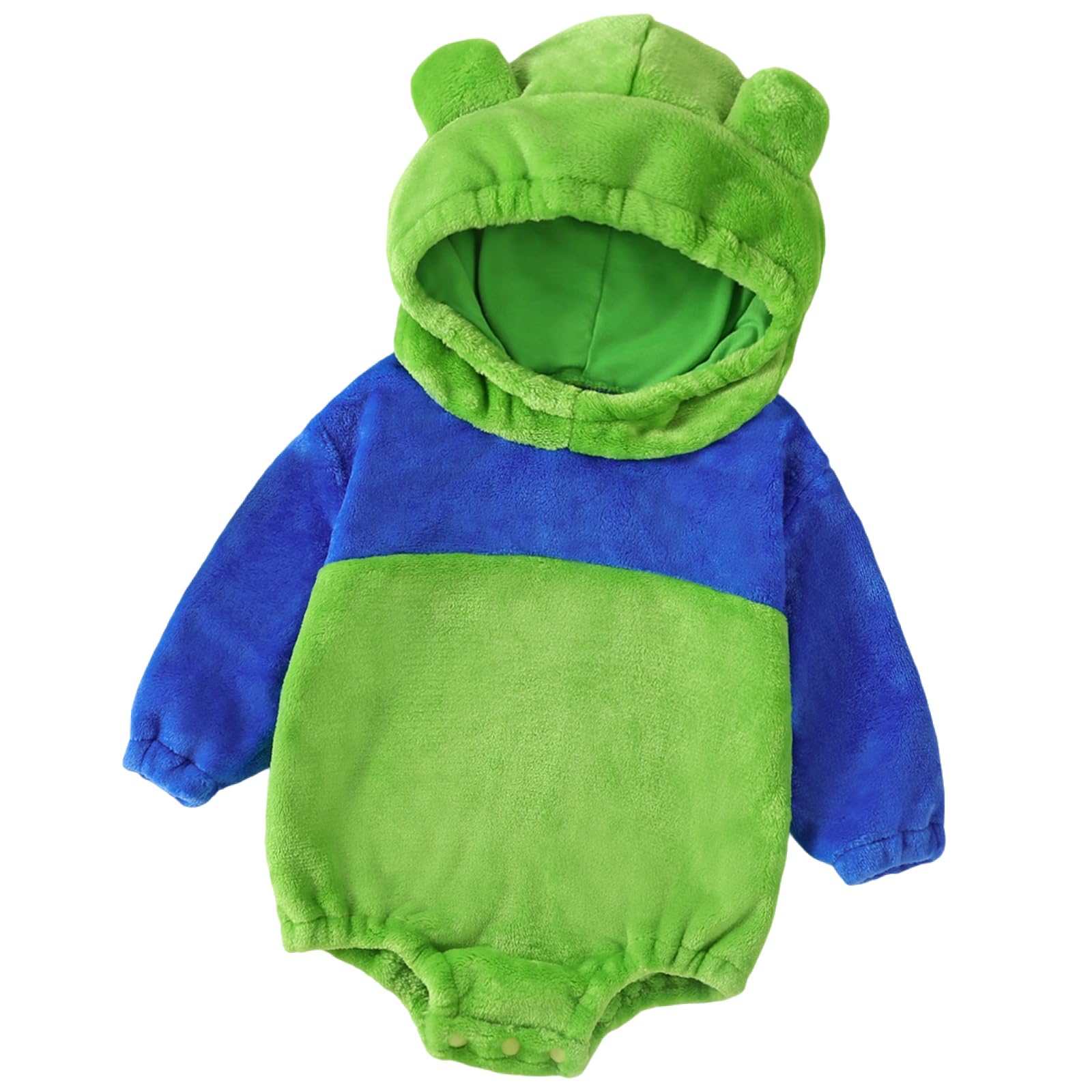Lodnrimya Baby Halloween Costume Infant Boy Girl Animal Monster Hooded Romper Toddler Cosplay Warm Clothes (A-Green, 3-6 Months)