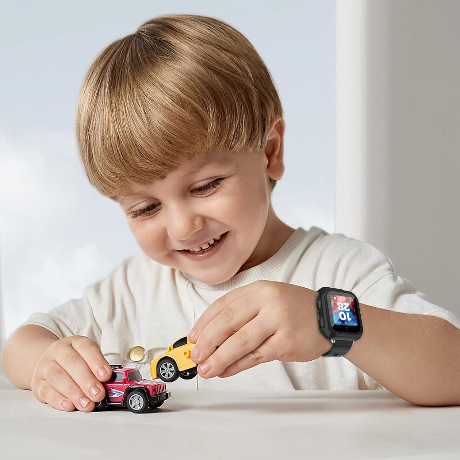 NewJourney Compatible with Bark Watch Screen Protector, 2 Pack Bumper Case with Scratch-Resistant Tempered Glass Cover, Kids Smartwatch Accessories (Black+Black) - Image 5