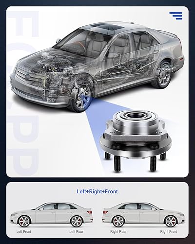 Miniatura 10 de ECCPP Conjunto de rodamientos de cubo de rueda delantera de 6 lengüetas para Chevy GMC Cadillac Escalade Suburban 1500 Tahoe Yukon XL 1500 Avalanche