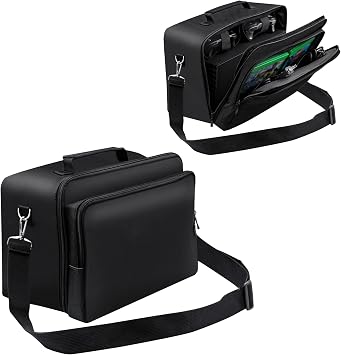 Wigearss Travel Case for Xbox Series X, Carrying Case with Detachable Shoulder Strap, Large Capacity, Protective Storage Bag for Xbox Series X Console, Controllers, Cables and Gaming Accessories