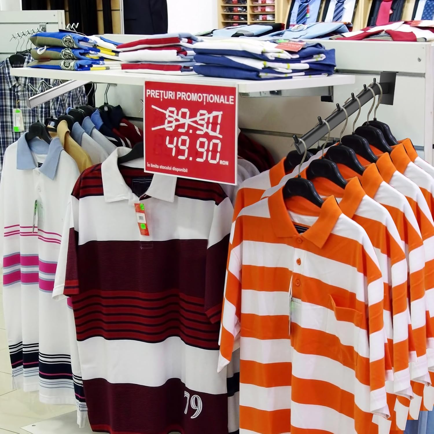 10 Pack Waterfall Faceout for Slatwall, Metal 6 Station 12 Inch Slatwall Accessory Slatwallwall Hangers Face Out Hook and Hangers for Displaying Clothing Retail Garage Shop Display (Black)