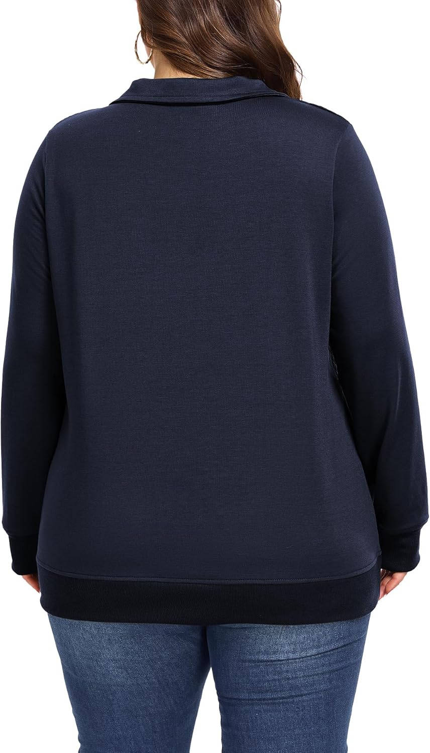 ForHailey Women's Plus Size Quilted Pattern Lightweight 1/4 Zip Long Sleeve Casual Sweatshirts Pullovers Shirts Tops