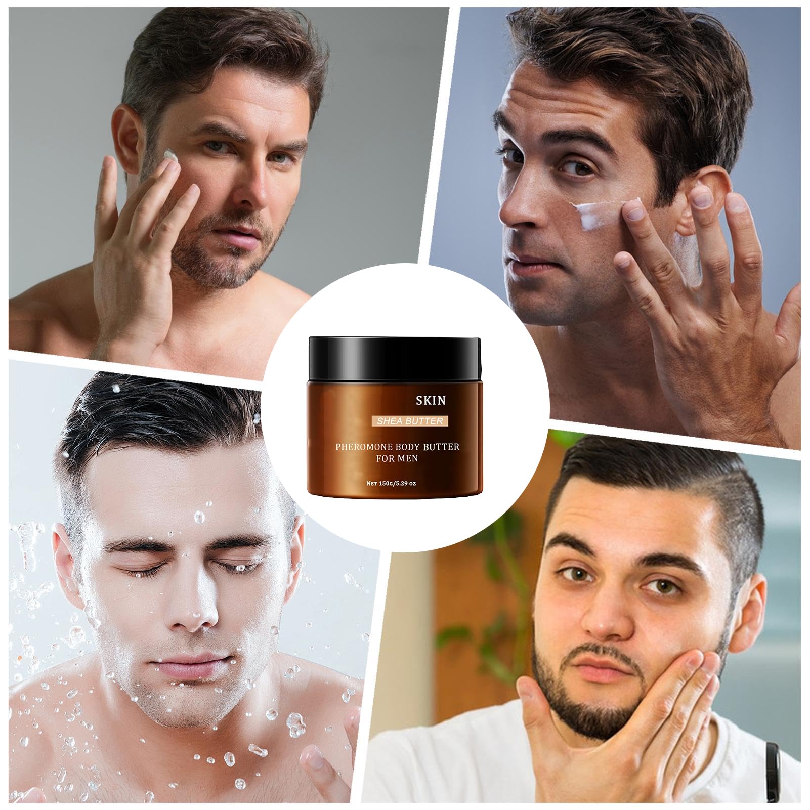 Burro Corpo Ai Feromoni per Uomo 150 G | Crema Idratante per Il Corpo Da Uomo | Profumo Legnoso E Nutriente | Crema Idratante Profumata per Professionisti Attivi, Viaggiatori, Papà, Mariti
