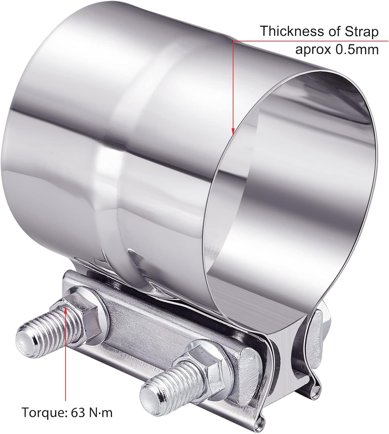 Buy EVIL ENERGY Exhaust Clamp, Lap Joint Band Clamp Stainless Steel (3.