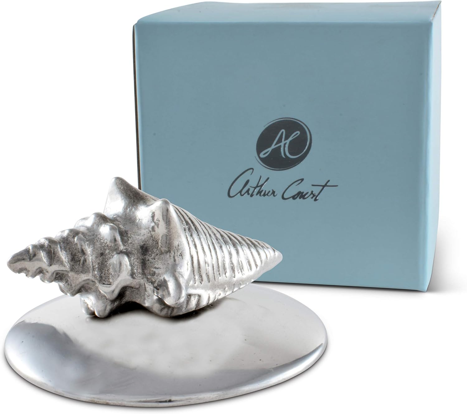 Arthur Court Metal Magnolia Napkin Weight or Office Paperweight for Outdoor Napkin Paper Towel Holder 3.5 inch Diameter