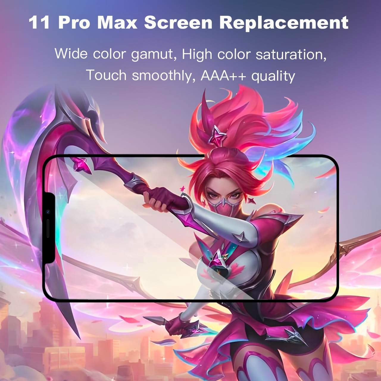 for iPhone 11 Pro Max Screen Replacement 6.5 inch LCD Display 3D Touch Digitizer Frame Assembly Full Repair Kit with Repair Tools, Screen Protector