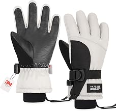 OutdoorMaster Kids Ski Snow Gloves, 3M Thinsulate Winter Thermal Gloves | 3M C40 Thinsulate, 120g Cotton, Water-resistant, Windproof, Skiing Snowboard Winter Gloves for Boys & Girls