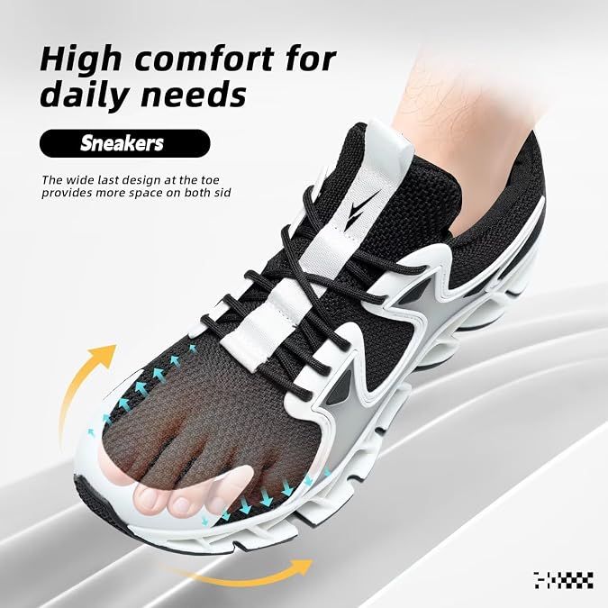 Mens Running Shoes Blade Fashion Sneakers Casual Slip on Tennis Walking Athletic Sport Trainers Zapatillas para Hombre