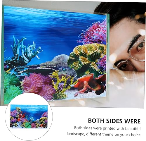 Miniatura 4 de minkissy 2 piezas de fondo de pecera papel de acuario adhesivo de fondo de acuario papel tapiz de acuario fondo de pecera adhesivo océano cartel