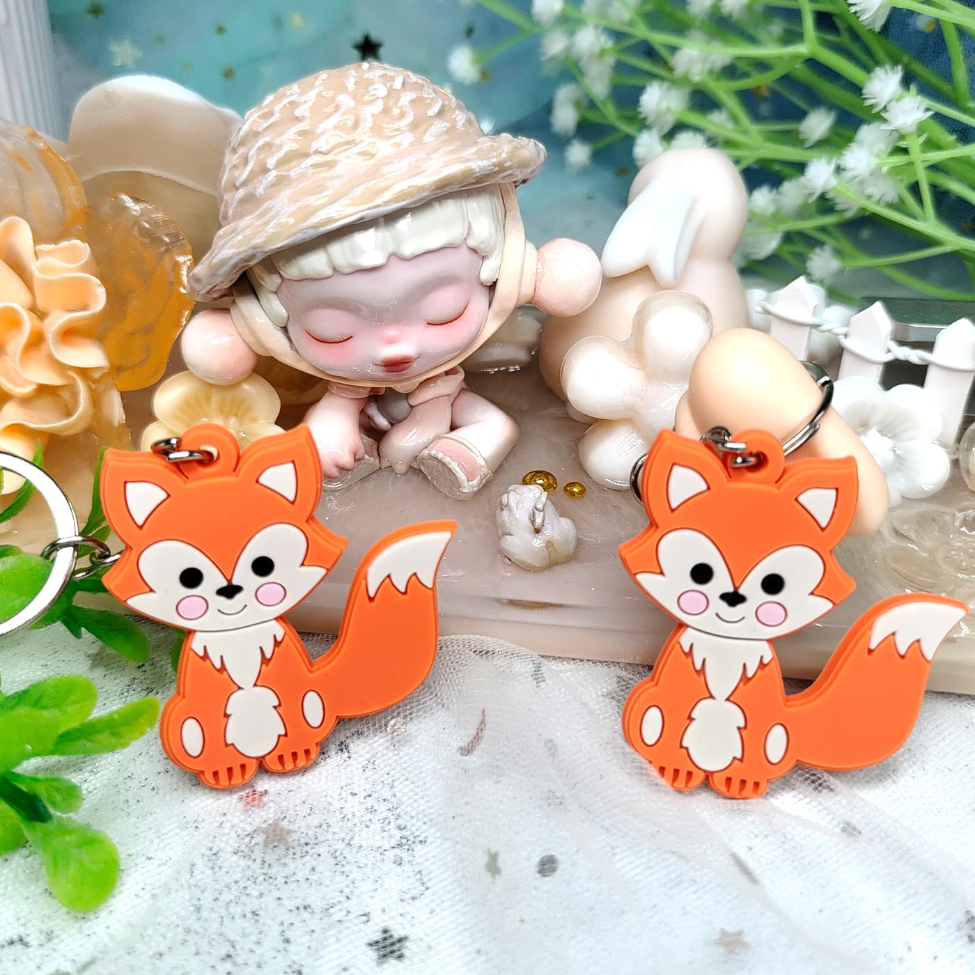 MEIYIFAN 30 Pezzi Mini Portachiavi,Portachiavi con Animali dei Cartoni Animati,Porta Chiavi Idea Bomboniera,Regali dei Bambini Premio,per Bambine Ragazze Regalo Festa Compleanno Bomboniere