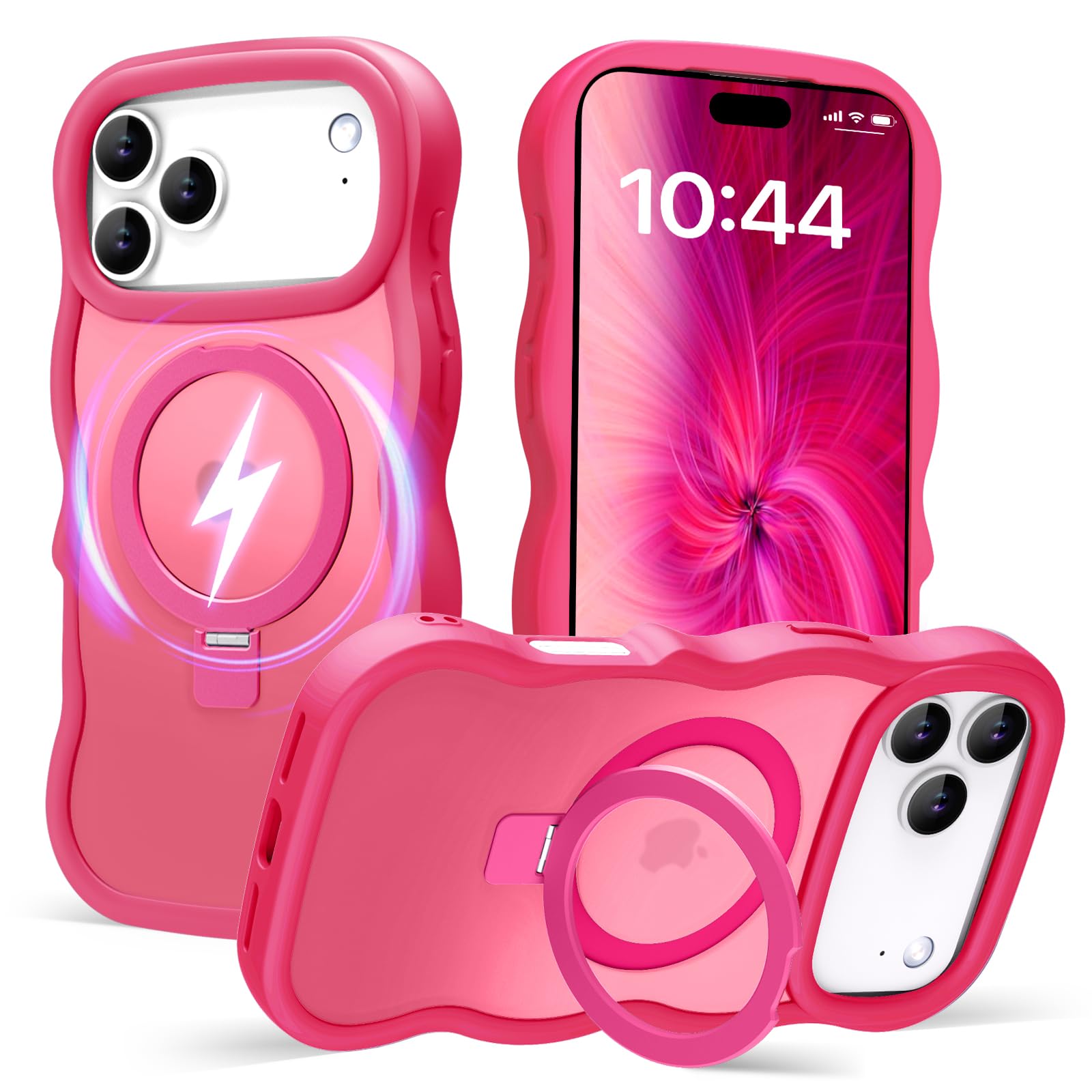 Coque iPhone 17 Pro MagSafe rose ondulée antichoc - 8