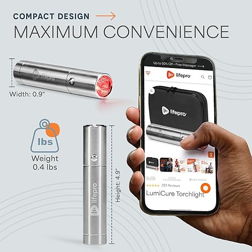 Miniatura 8 de LifePro Mini terapia de luz infrarroja invisible de 3.5 pulgadas para articulaciones y músculos del cuerpo - Terapia de luz LED invisible - Terapia