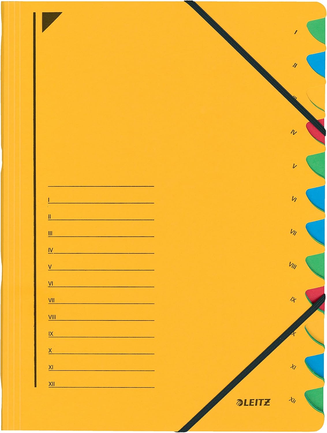Leitz 39120025 Index File 12 Sections Coloured Chipboard Red