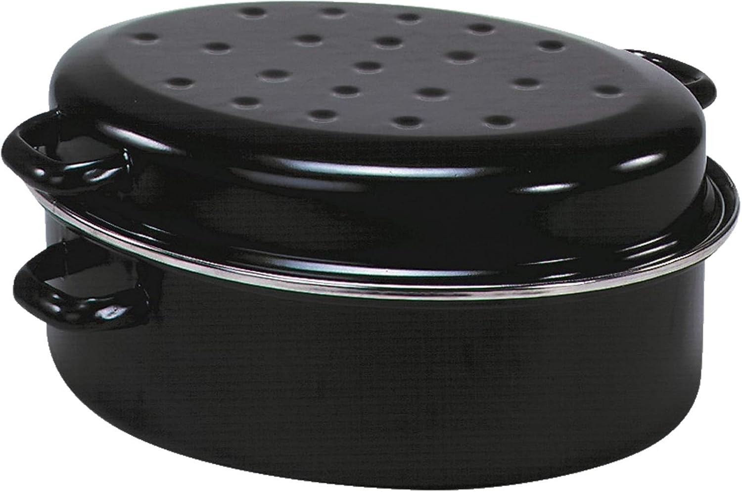 Krüger Cocotte ovale 38 cm Avec couvercle saveur Noir