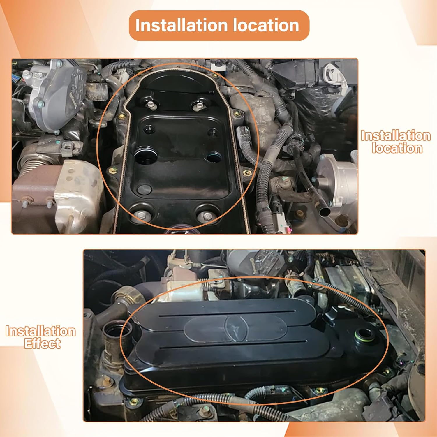 Crankcase Ventilation Filter,Compatible with Dodge Ram 2500 3500 4500 5500 2008-2021 Compatible with Ford F650/F750 2008-2015 6.7 Cummins Diesel Engine 68002433AA 4936636 904-418 CV52001(2Pcs)