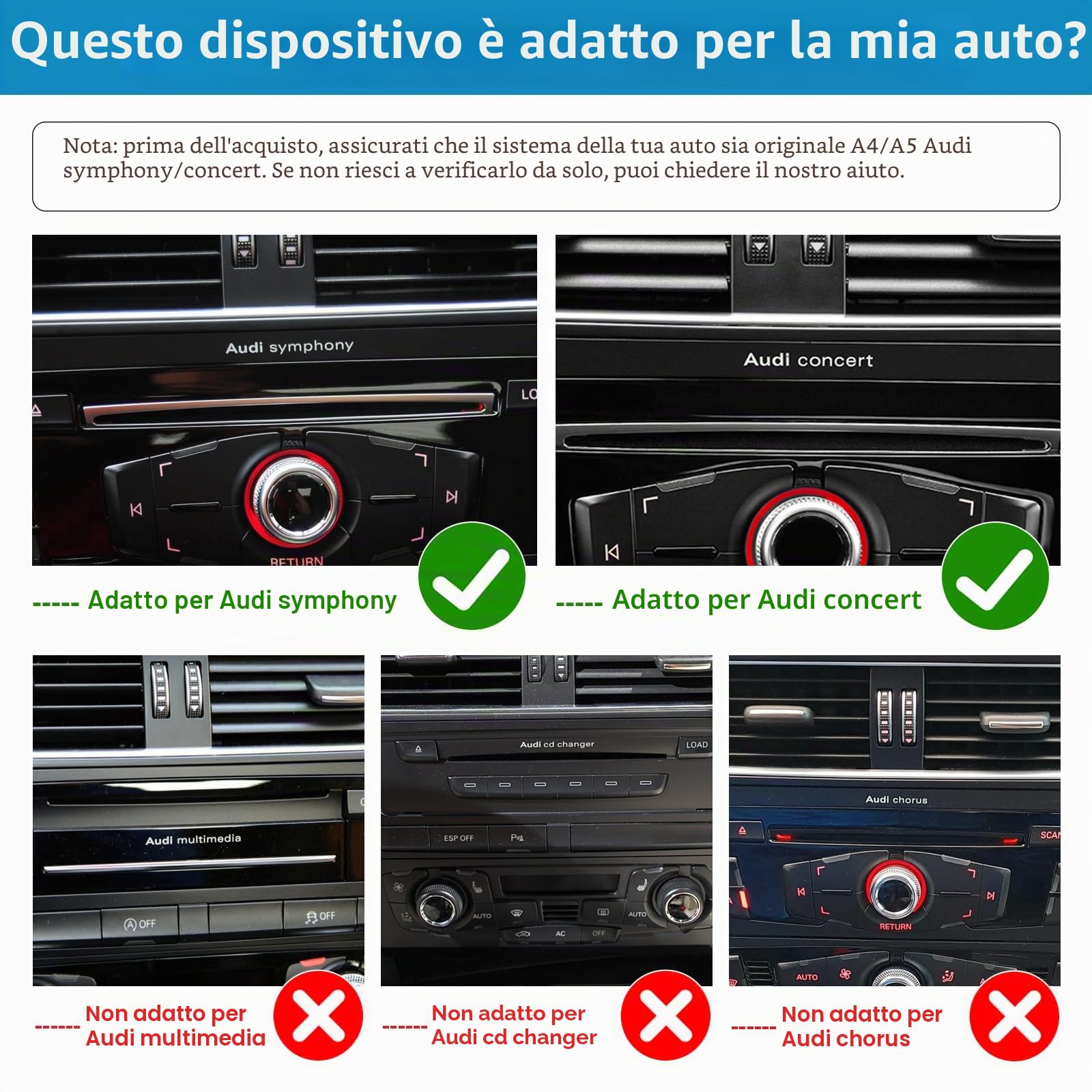Car Radio 8,9 pollici Touchscreen con Wireless Carplay e Android Auto per Audi A4 S4 2009-2016 con sistema 2G MMI, supporta Mirrorlink, telecamera, navigazione