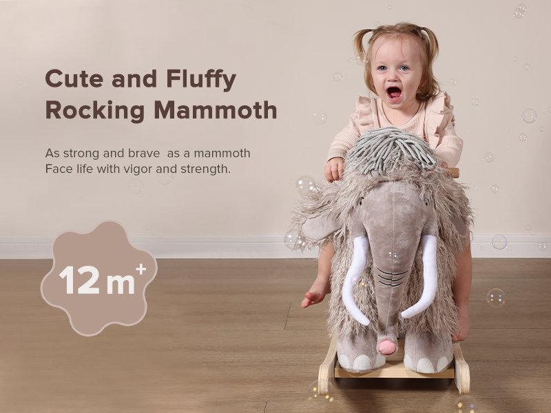 Mecedora De Madera 2 En 1 Con Ruedas Y Peluche Labebe – Caballo Balancín Para Bebés De 6 A 36 Meses – Juguete Sensorial Y De Equilibrio