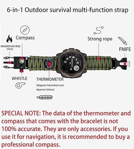 Miniatura 3 de Onewly Compatible con Garmin Instinct Watch Bands, cuerda de supervivencia para exteriores, correa de reloj de 0.866 in para Garmin Instinct 2