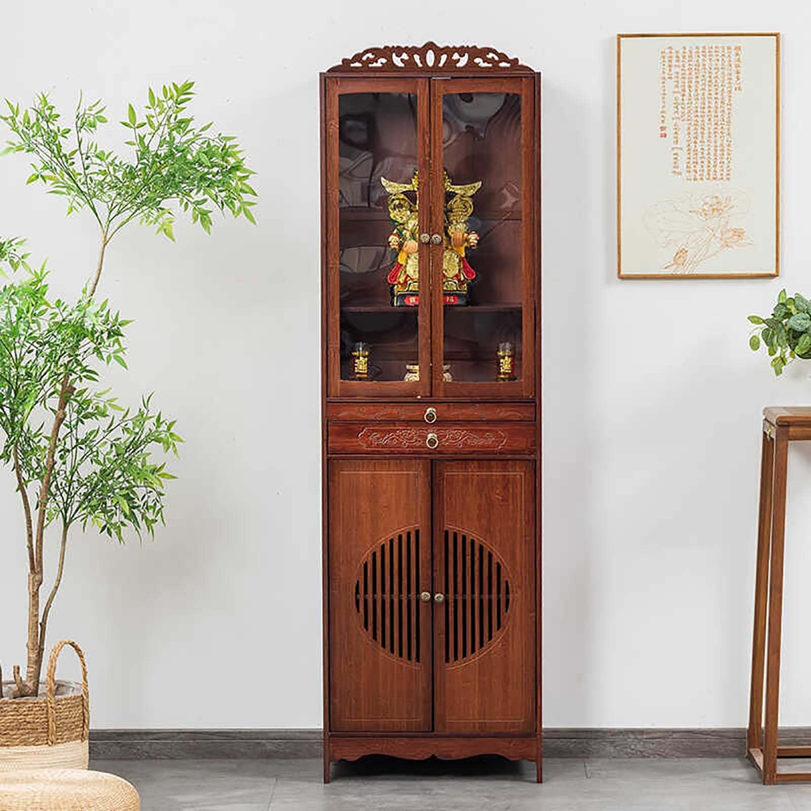 Table de méditation en bambou de 68 cm pour créer un espace zen à la maison