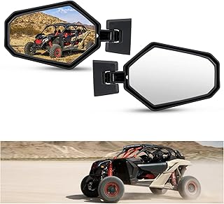 KIWI MASTER Side Mirrors Compatible for 2018-2023 Can-Am Maverick Sport/Trail, 2021-2023 Can-Am Commander Accessories Adjustable Folding Rear View Racing Mirror 715003639
