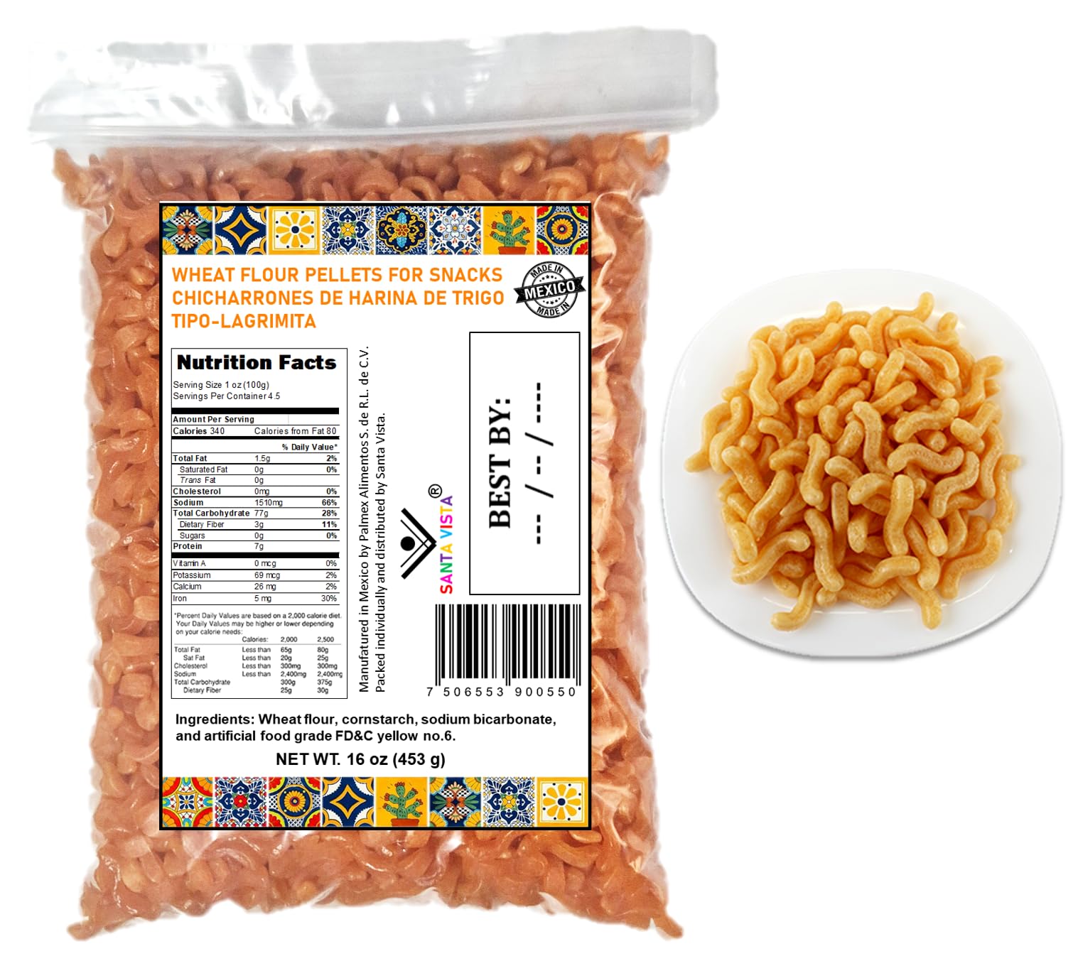 SANTA VISTADuritos (Duros) Mexican Wheat Pasta 1 Pound // Chicharrones De Harina Mexicanos - Lagrimitas