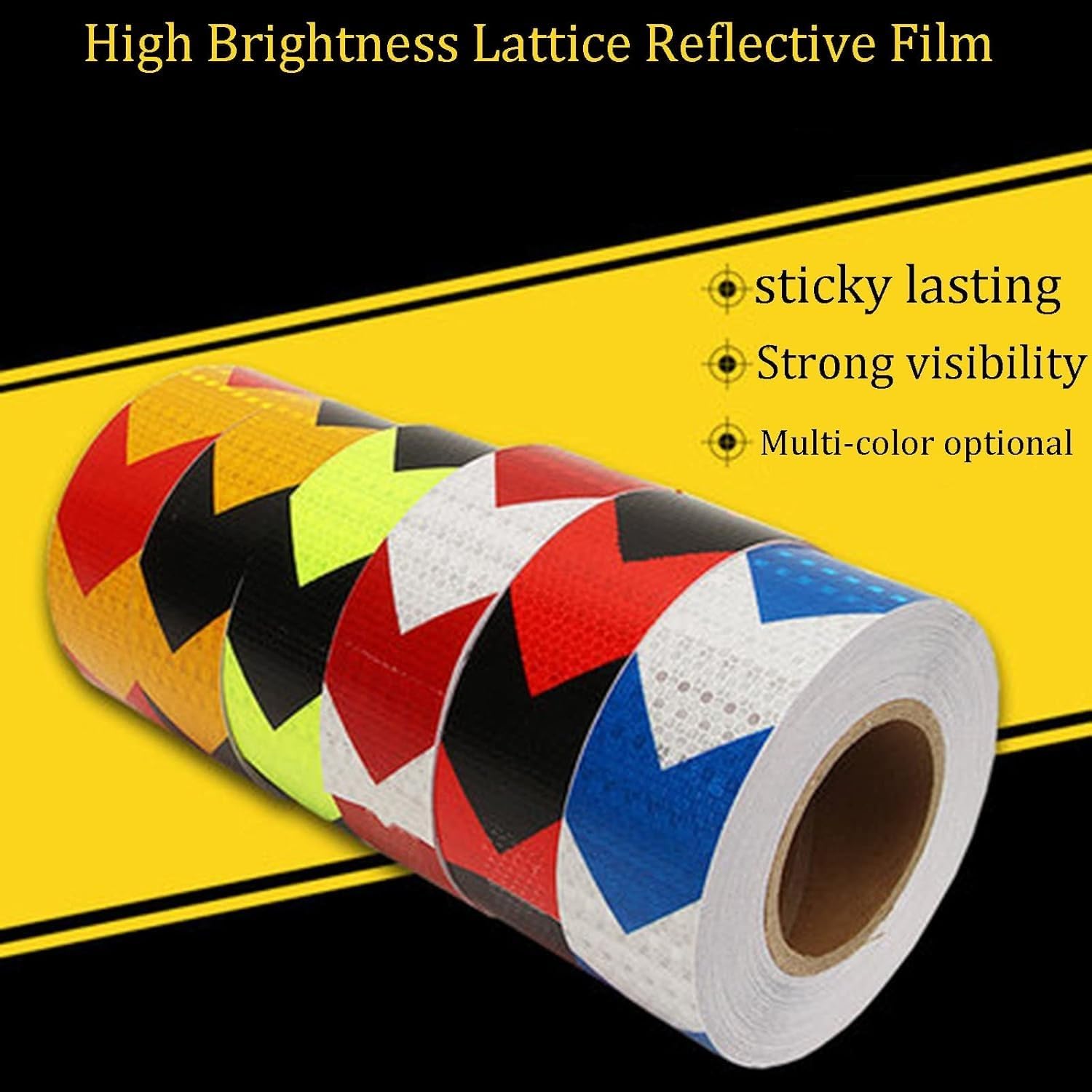 Caution Tape, 2 Inch X 82 Feet Reflective Tape,Warning Safety Adhesive Tape,Outdoor Conspicuity Tape Waterproof Highly Visible,Reflective Tape for Trailers, Cars, Trucks(Black red)