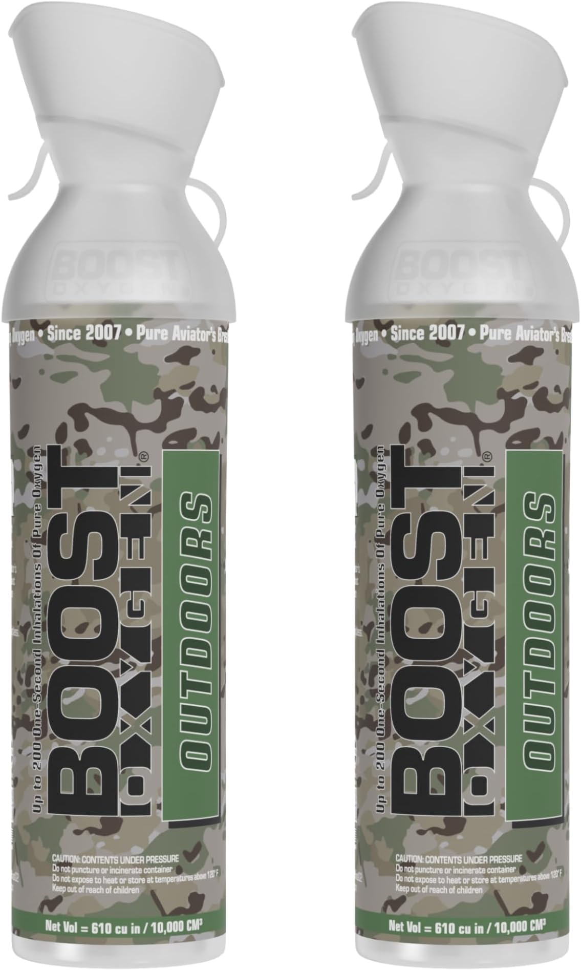 Boost Oxygen Large Outdoors Natural Aroma 10L Canister | Respiratory Support for Aerobic Recovery, Altitude, Performance & Health (2 Pack)