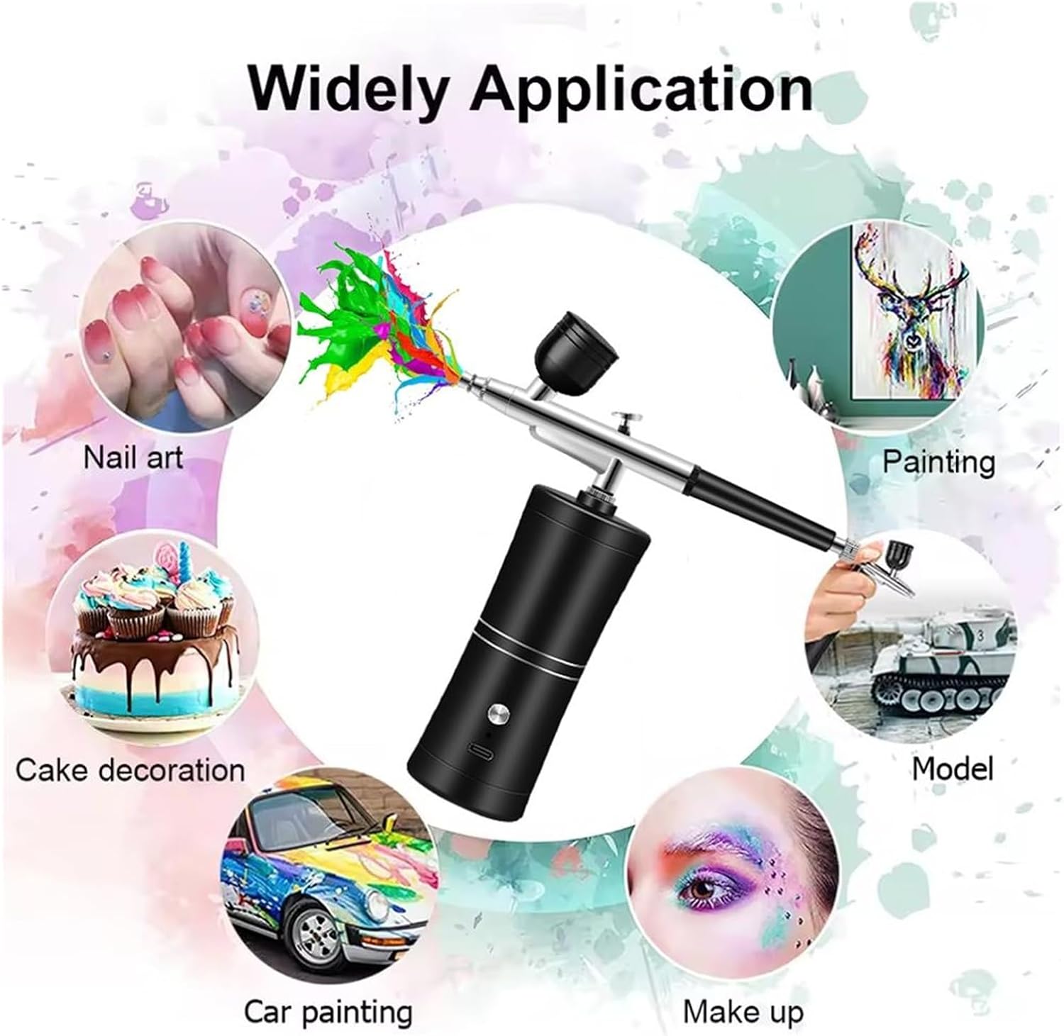 コンプレッサー付きエアブラシ エアブラシ塗装 ミニスプレーガン ワイヤレス電動ペイントガン エアブラシキット コンプレッサー付き 幅