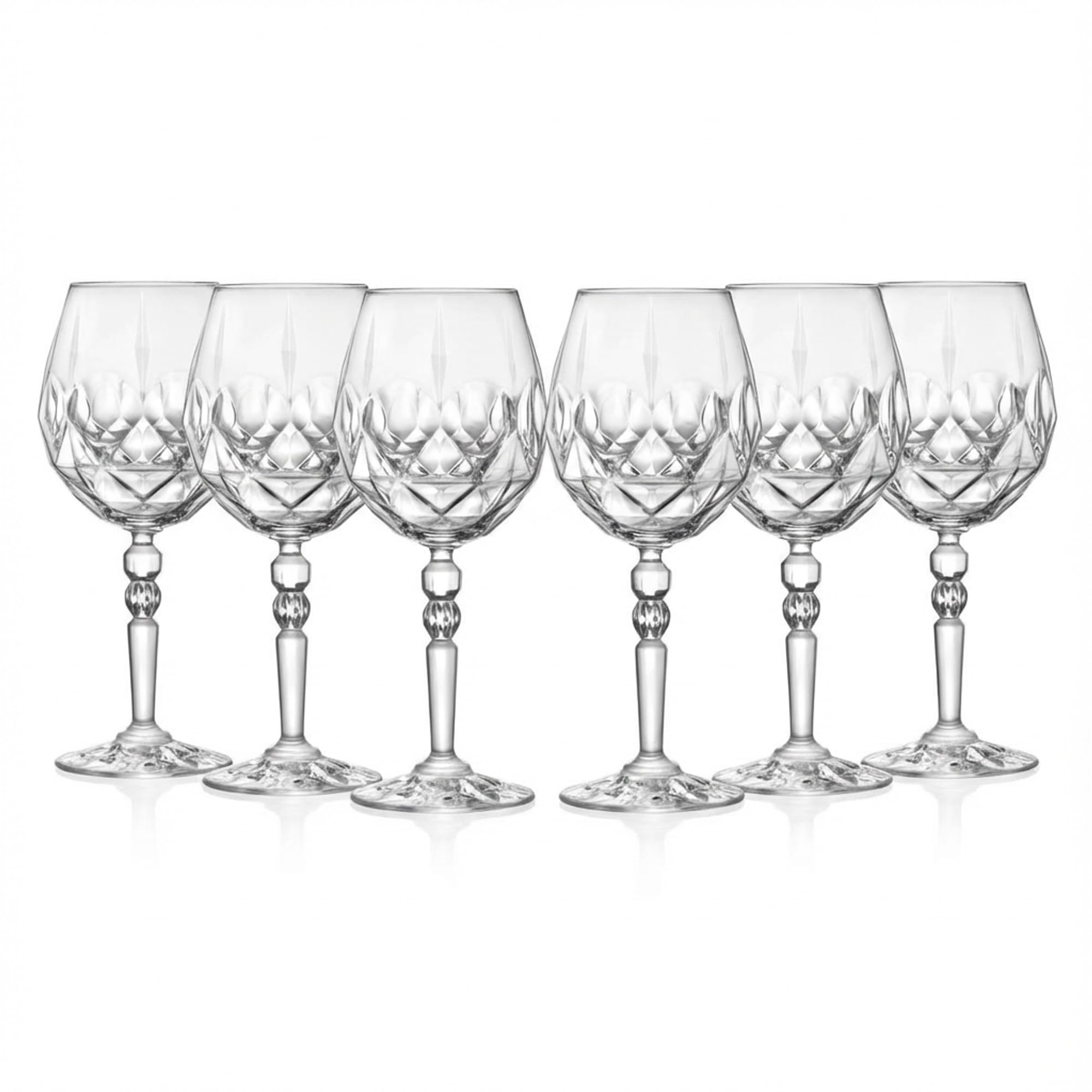 Der-Porzellan-Laden by RCR Alkemist Aperitif Gläser 530ml, 6er Set, Cocktailgläser aus Kristallglas, Facettenschliff, spülmaschinengeeignet, Made in Italy