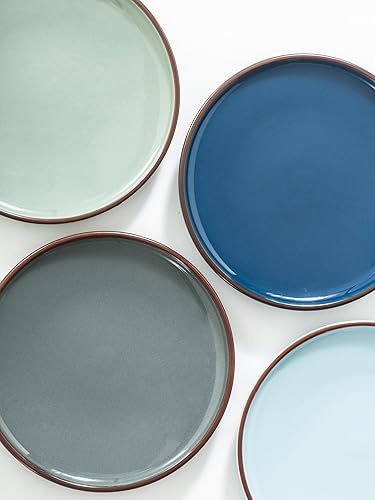 Miniatura 3 de UNICASA Platos de postre de cerámica, juego de 4 platos de ensalada, platos redondos de 8.25 pulgadas para pasta, juego de vajilla de cerámica para