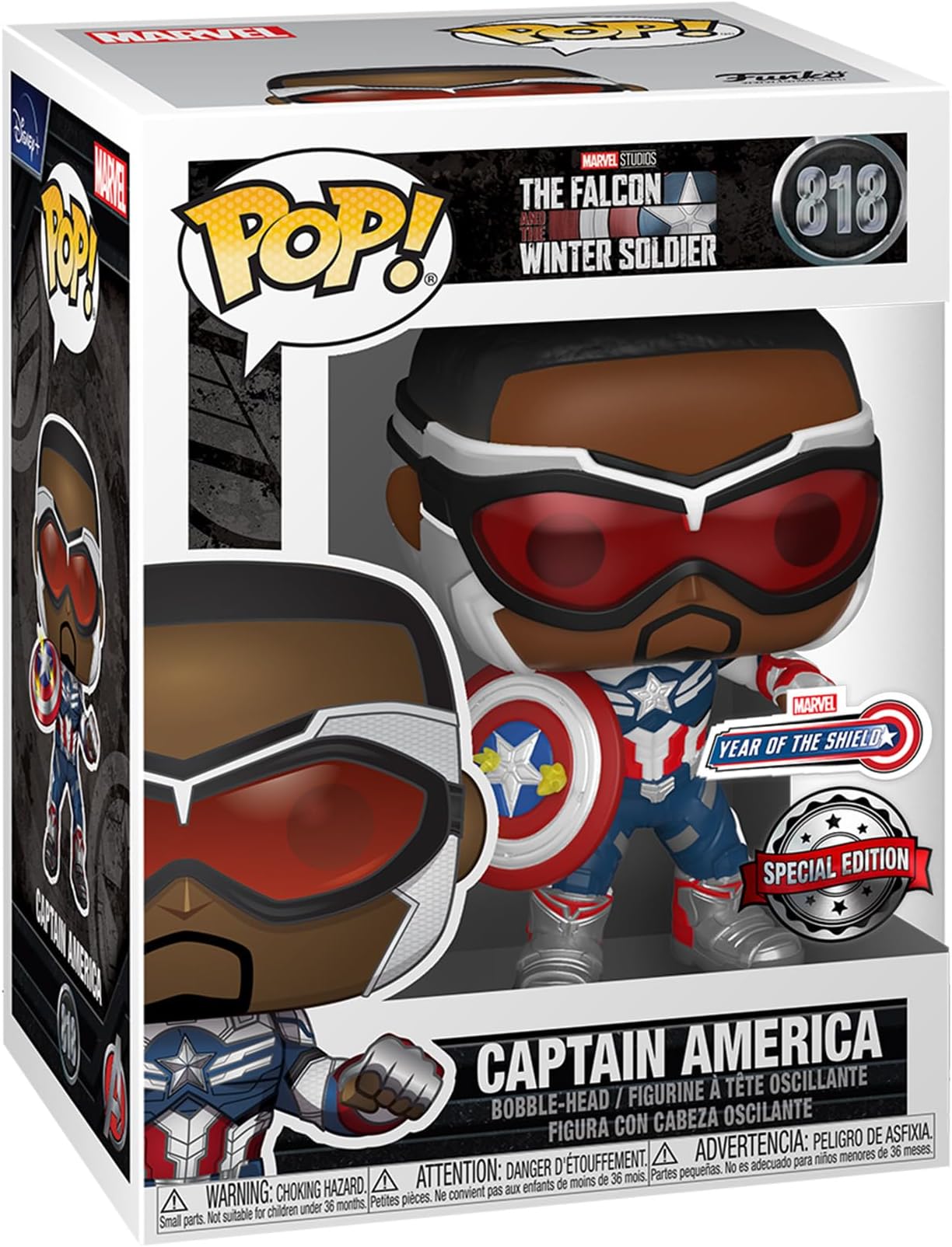 Pop! Marvel: Year of The Shield - Captain America (Sam Wilson) with Shield, Amazon Exclusive