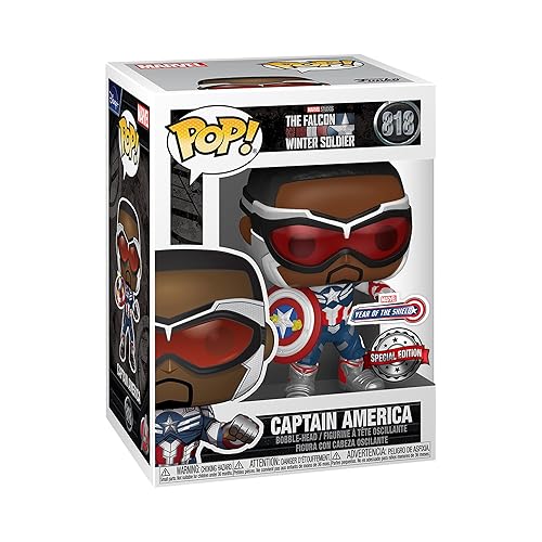 Funko Pop! Marvel: Year of The Shield - Captain America (Sam Wilson) with Shield, Amazon Exclusive