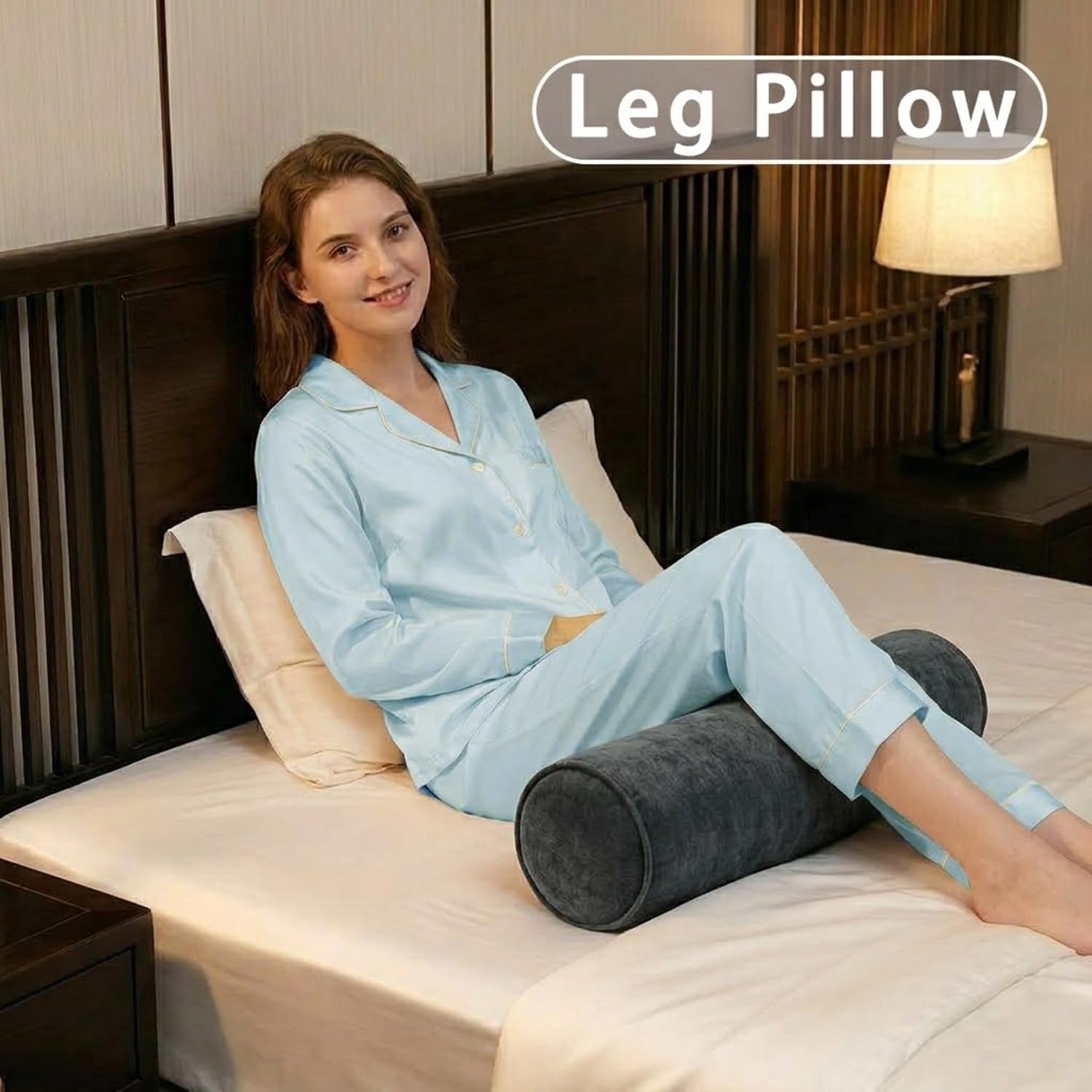 Generico Cuscino Cilindrico a Rullo 40cm 50cm 60cm 70cm 80cm 90cm, Cuscino Tubolare in Ciniglia Sfoderabile e Lavabile, Supporto in Spugna 50D per Lettura Letto, Divano e Relax(Beige,20x80 cm)