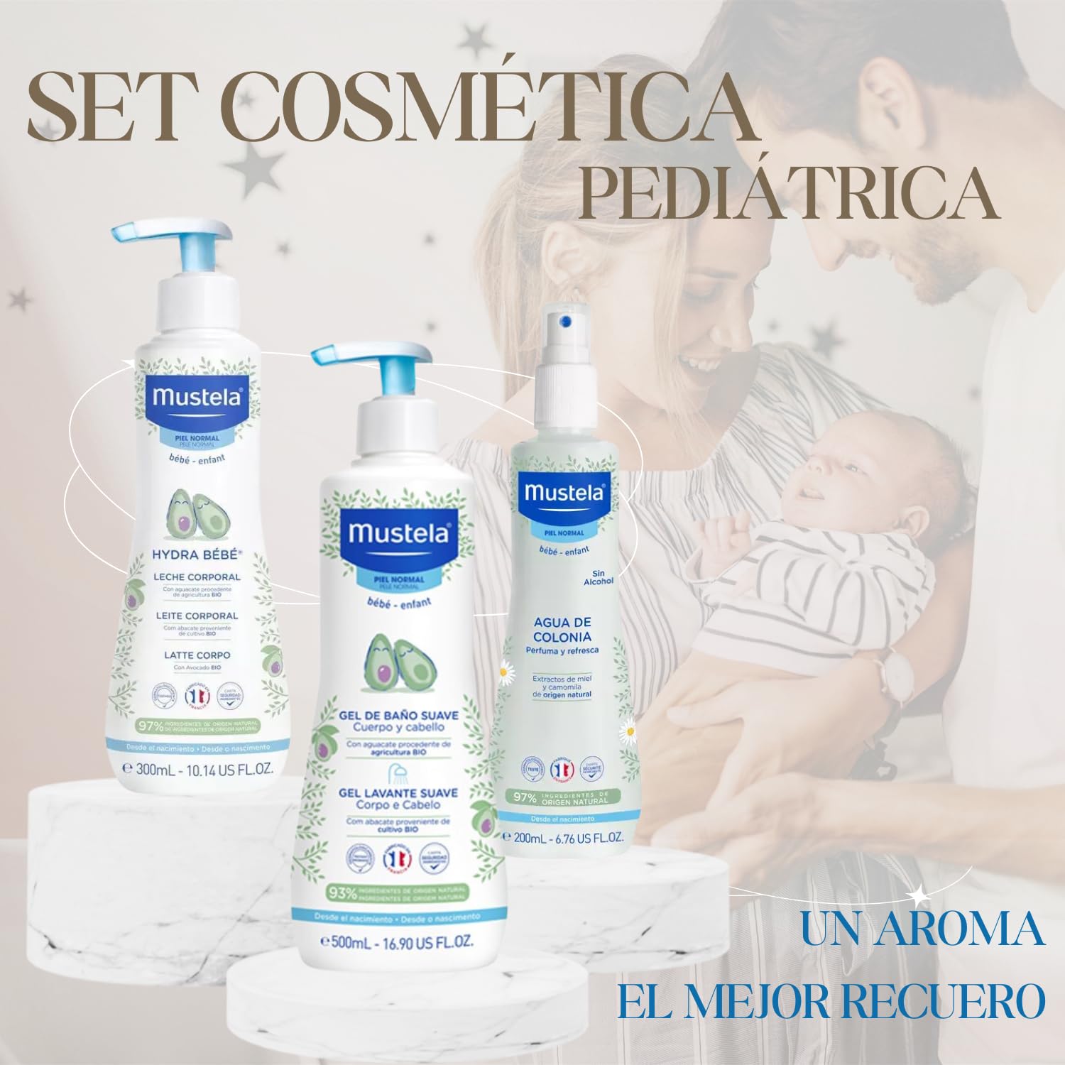 Canastilla Bebé Personalizada Hello!, Set de Regalo de Nacimiento con Ropita de Primera Puesta, Gel, Loción, Colonia, Toallitas y Marco Decorativo con Significado del Nombre (Rosa)