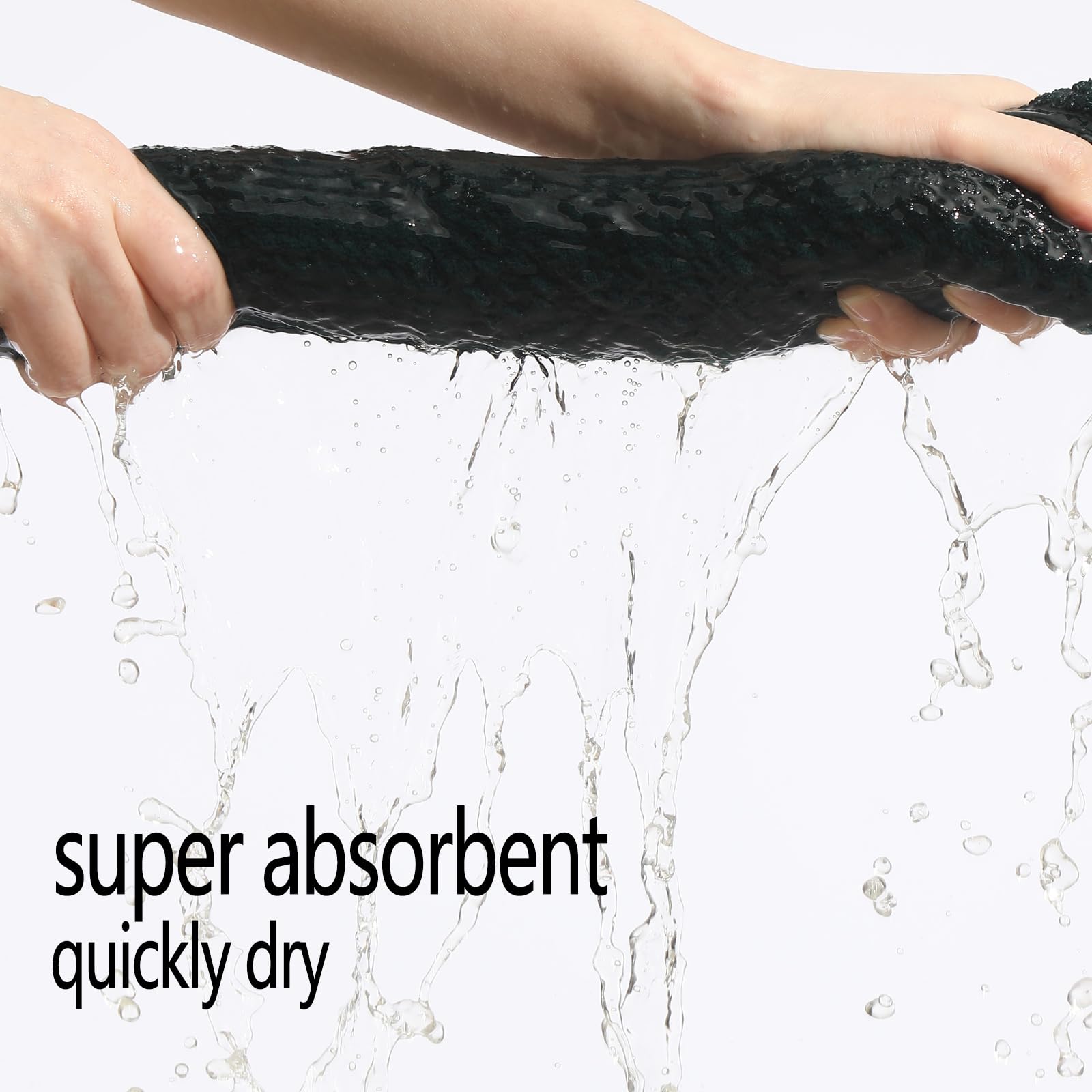 YTYC Asciugamani, 90 x 200 cm, asciugamani da bagno oversize per adulti, set di asciugamani da bagno extra large, in microfibra super morbida, 80% poliestere (verde scuro, 2 pezzi)