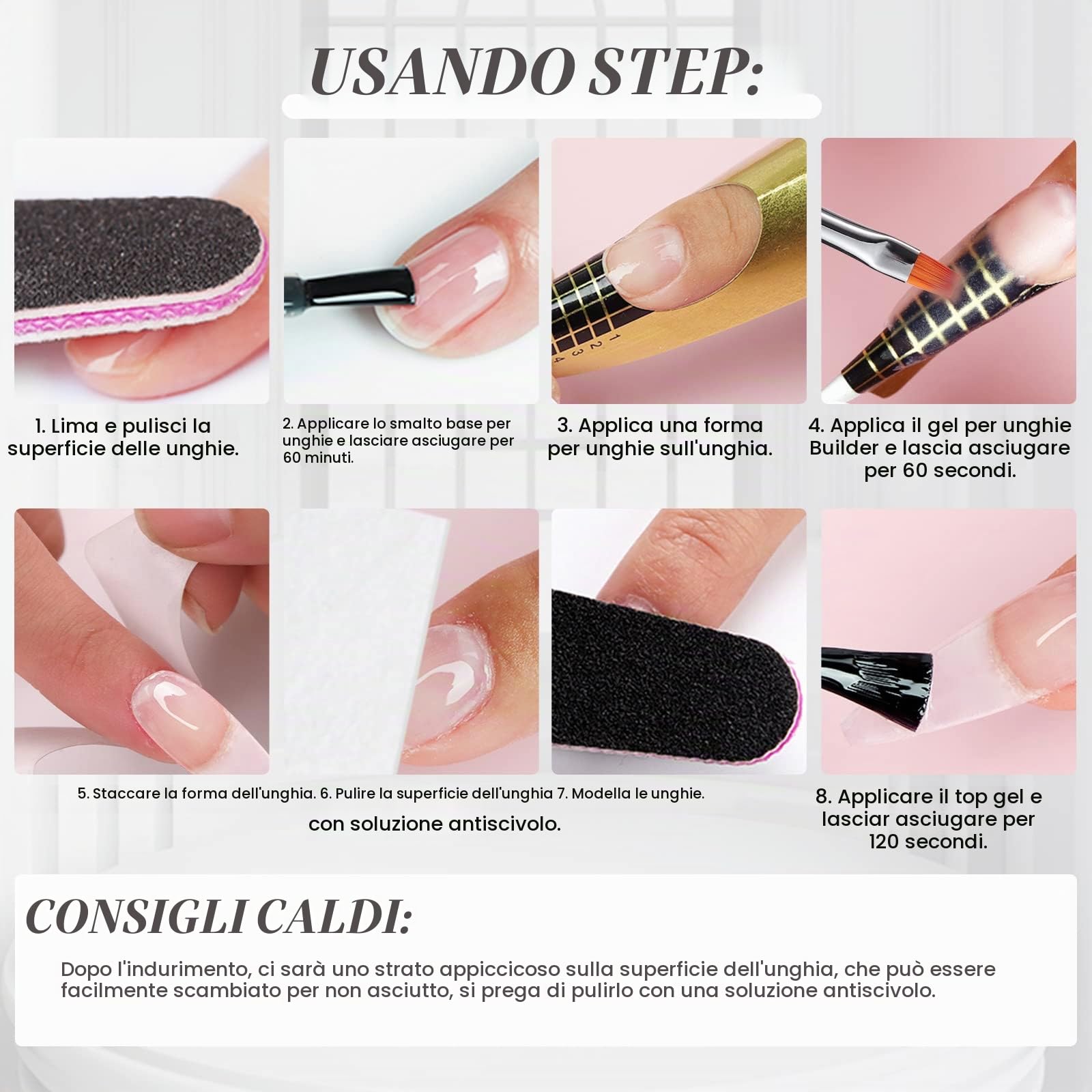 SAVILAND Kit Gel Costruttore per Unghie 3 pezzi 100 g Trasparente Rosa Chiaro e Bianco Gel Ricostruzione Unghie con pennello Grande Capacità Gel per Unghie Soak-off U V per Estensione