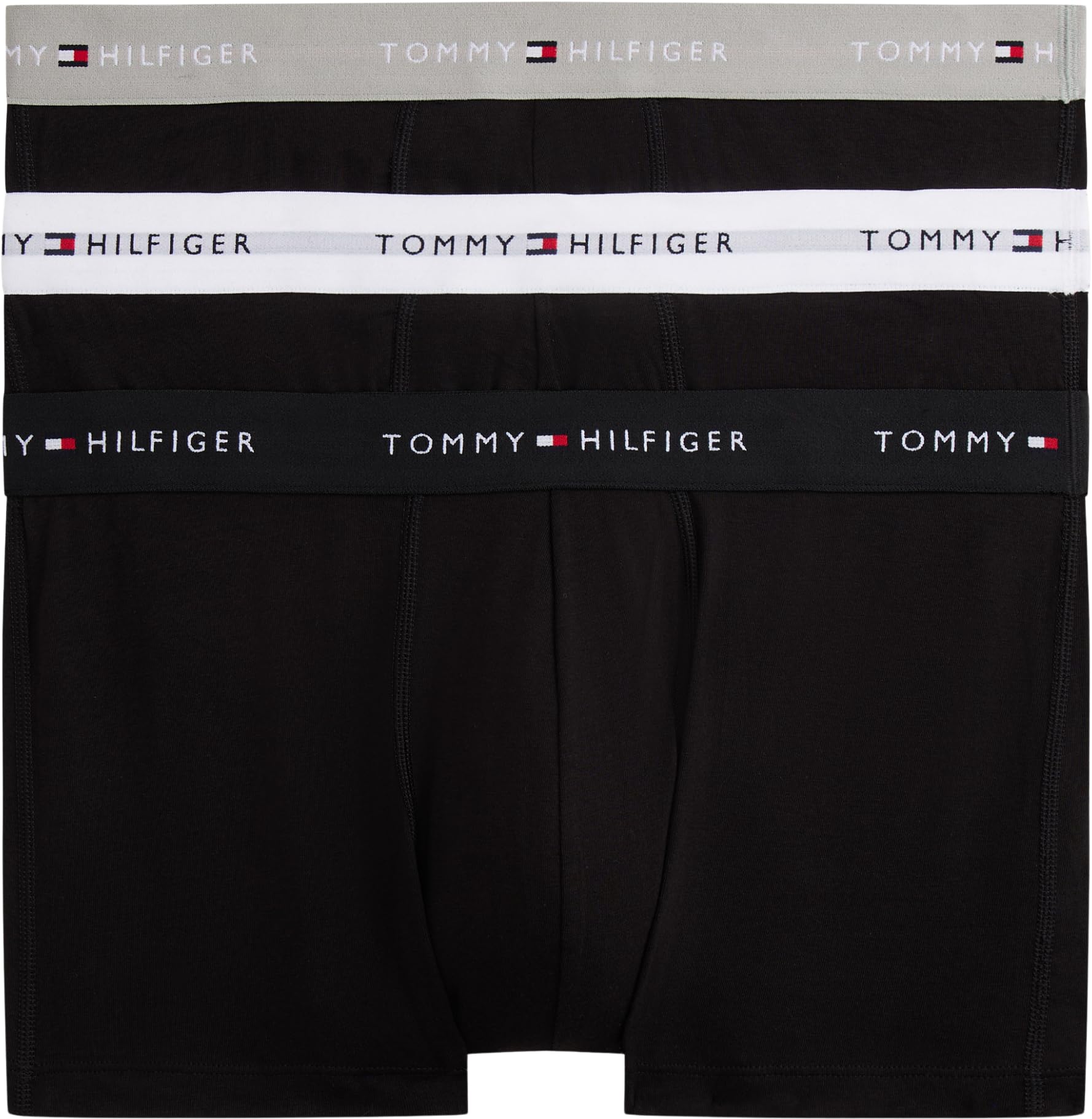 Tommy Hilfiger Men' Black 3-Pack Logo Waistband Trunks in Size S, Sports Direct