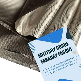 Faraday Fabric 3 Yard Nickel Copper Faraday Cloth 43×108 inch Military Grade Signal Fabric Blocking, Brown