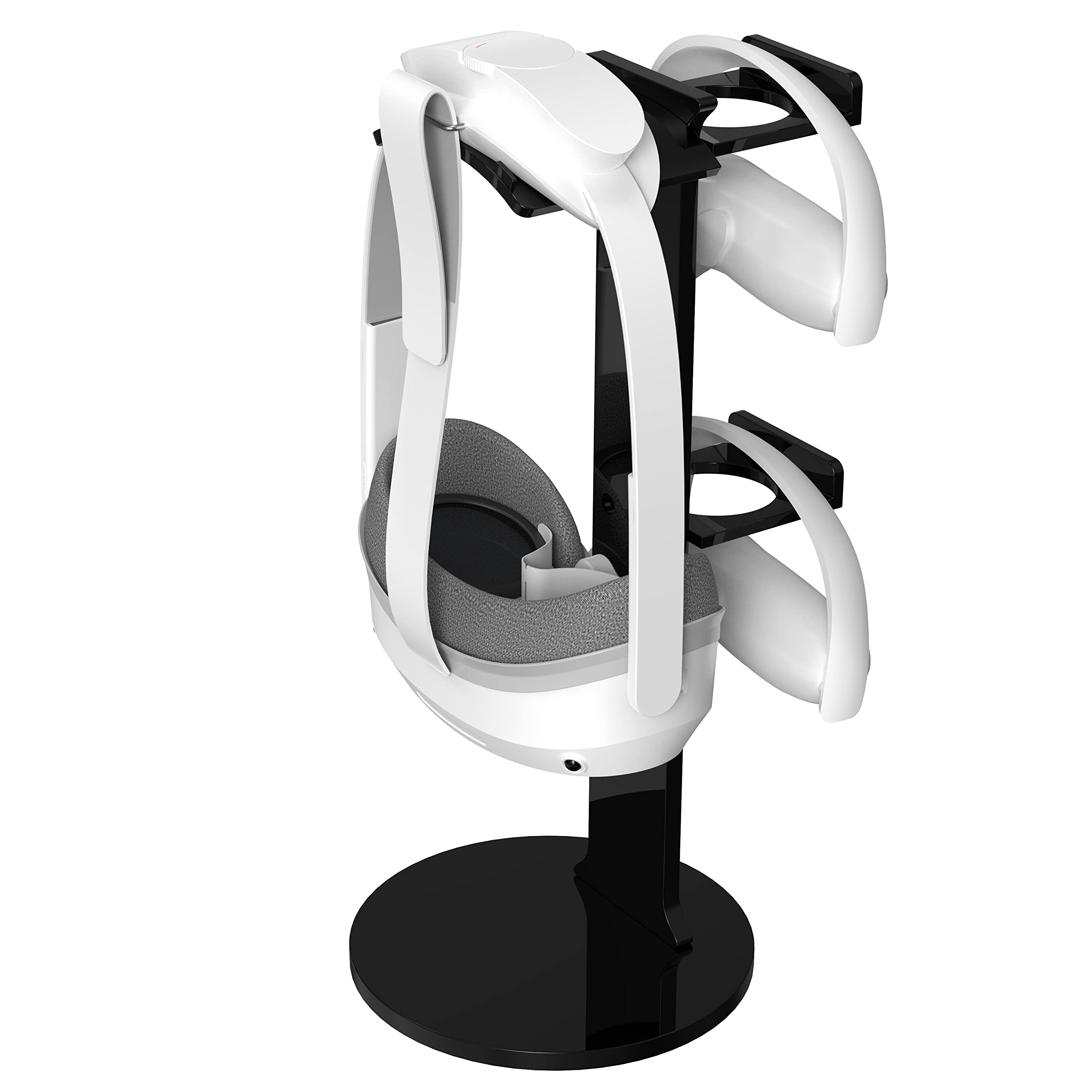 VR Stander para Meta Quest Pro/Pico 4 / Oculus Quest 2 vasos de almacenamiento de pared soporte de pared auriculares VR Gamepad Controller Travel(negro) V02