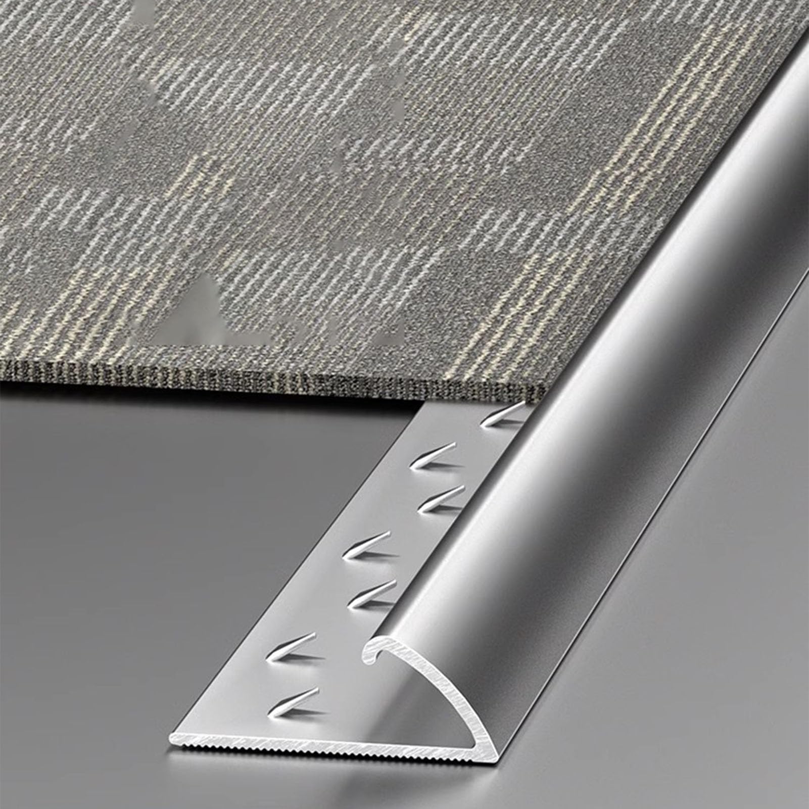 Listwa przejściowa aluminiowa typu Z do drewna i wykładziny/płytek – 90 cm długości, listwa wykończeniowa do gładkich przejść między podłogami(Silver)
