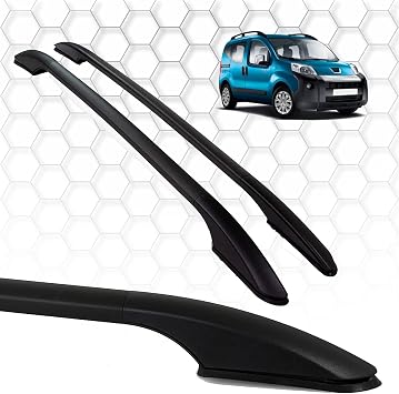 for Peugeot Bipper 2008+ Custom Fit Roof Rack Side Rails - 165 LBS Load Capacity, Durable Aluminum Construction Gray Color