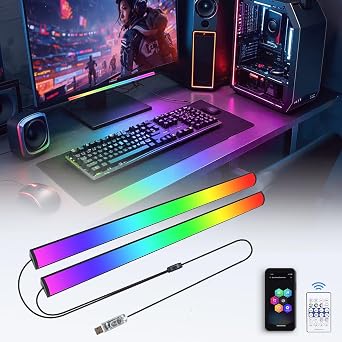 Generic 2-in-1 RGB Monitor Light Bar, RGB LED Gaming Atmosphere Light, USB Powered, Multi-Colour LED, Table Mount