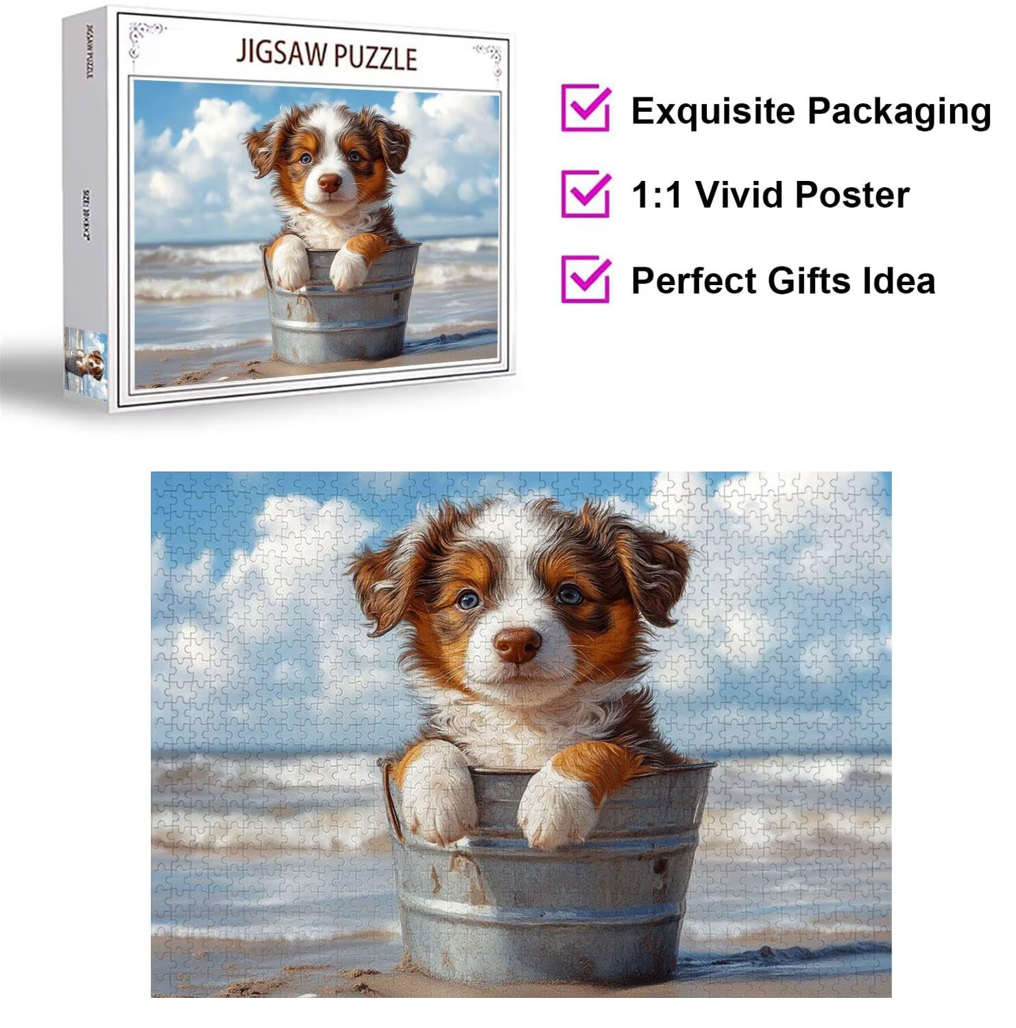 Puzzle 3000 Pezzi spiaggia Puzzle Adulti, Gioco Educativo, n-235 | Jigsaw Puzzles cane, Impossibile Difficile Sfida, Classici Gioco Familiare, Giochi Divertenti, Idee Regalo