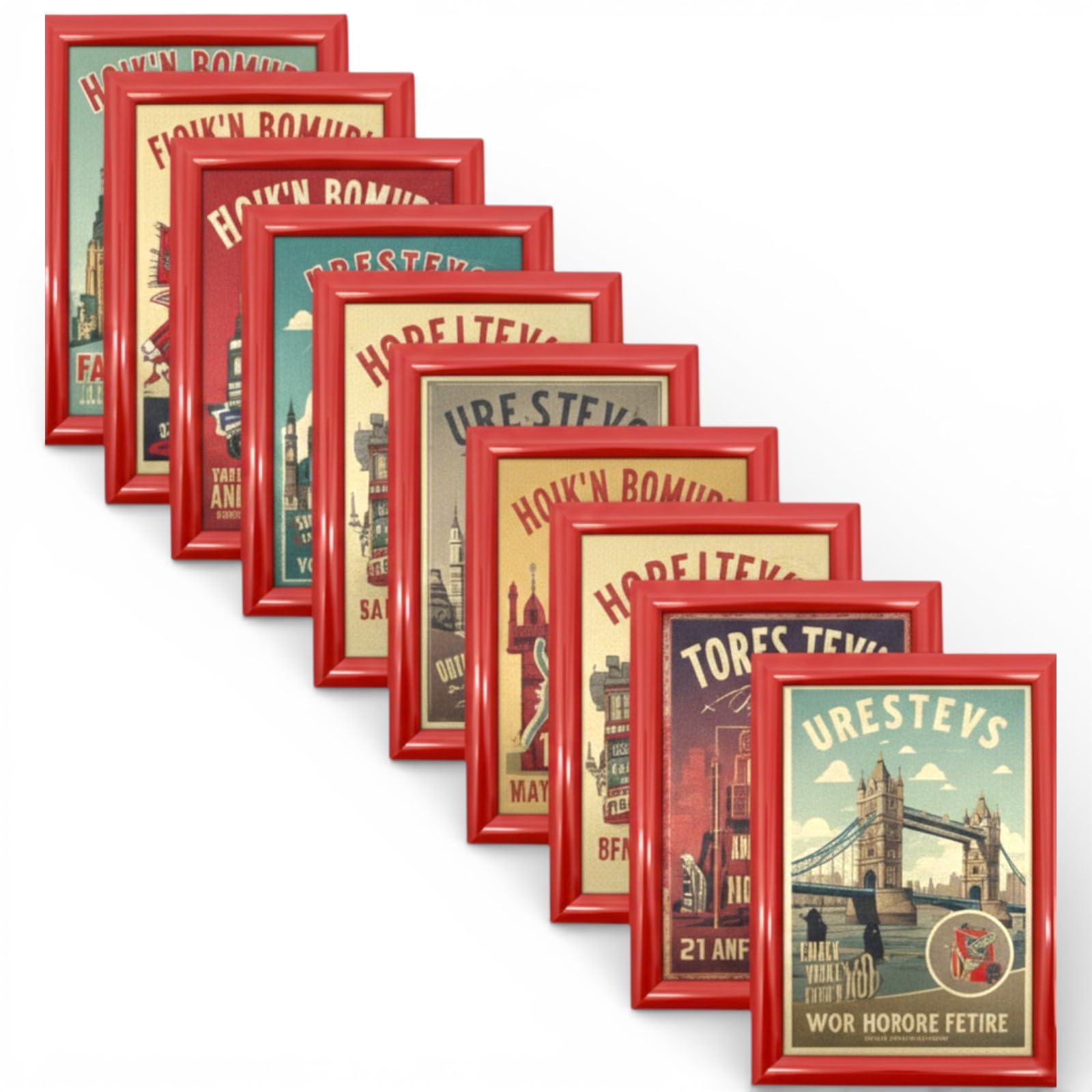 Shoplines Supplies® Snap Poster frame, 10x A4 Aluminium Red Snap Picture Photo Holder for Home and Office