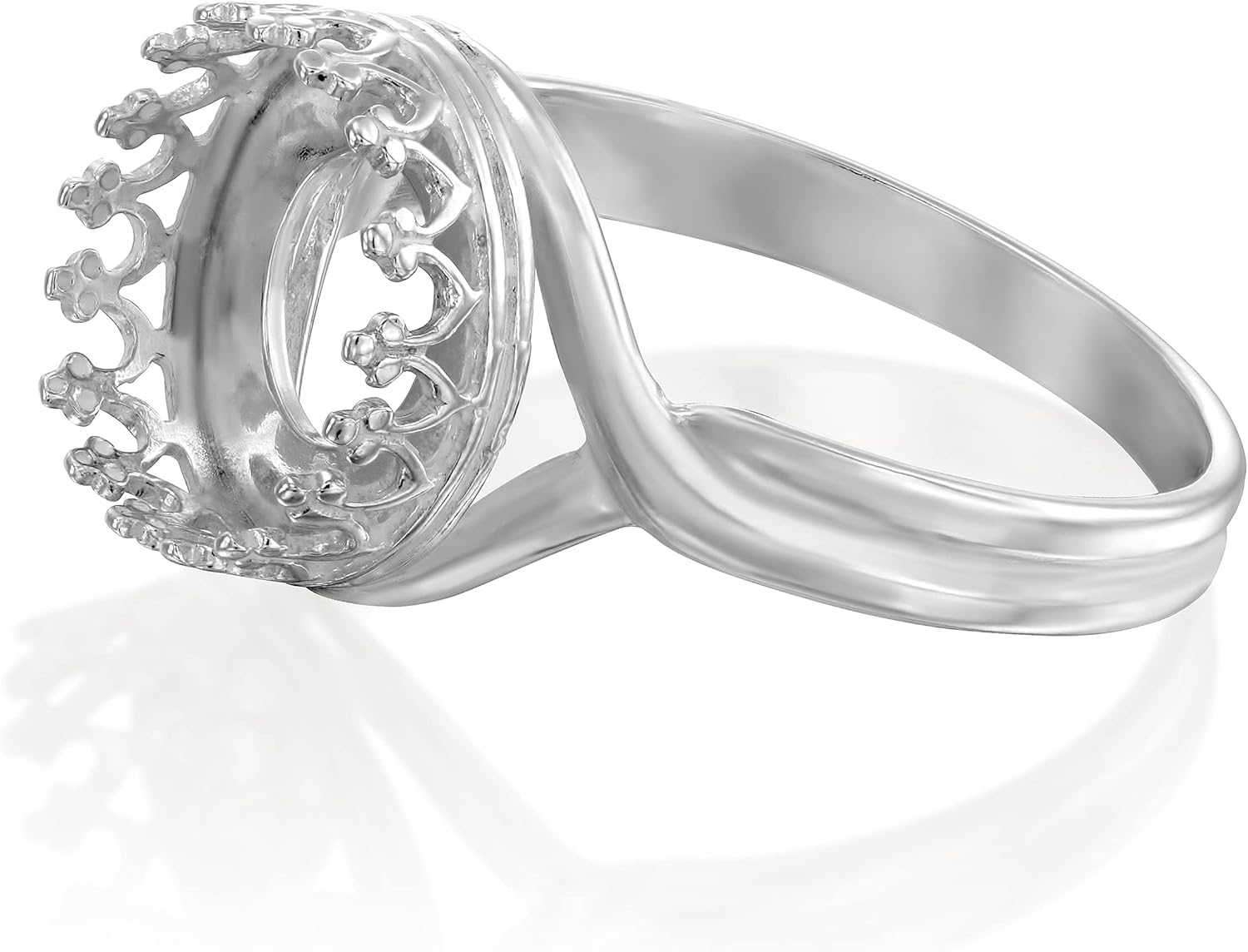 Stera Jewelry 925 Sterling Silver Size 6-8 Ring Blank with 10 mm Round Bezel